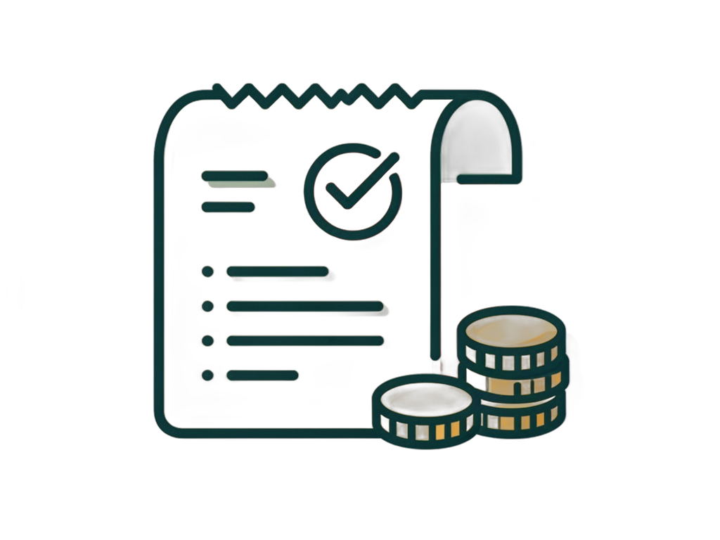 Ilustração de um comprovante de compra